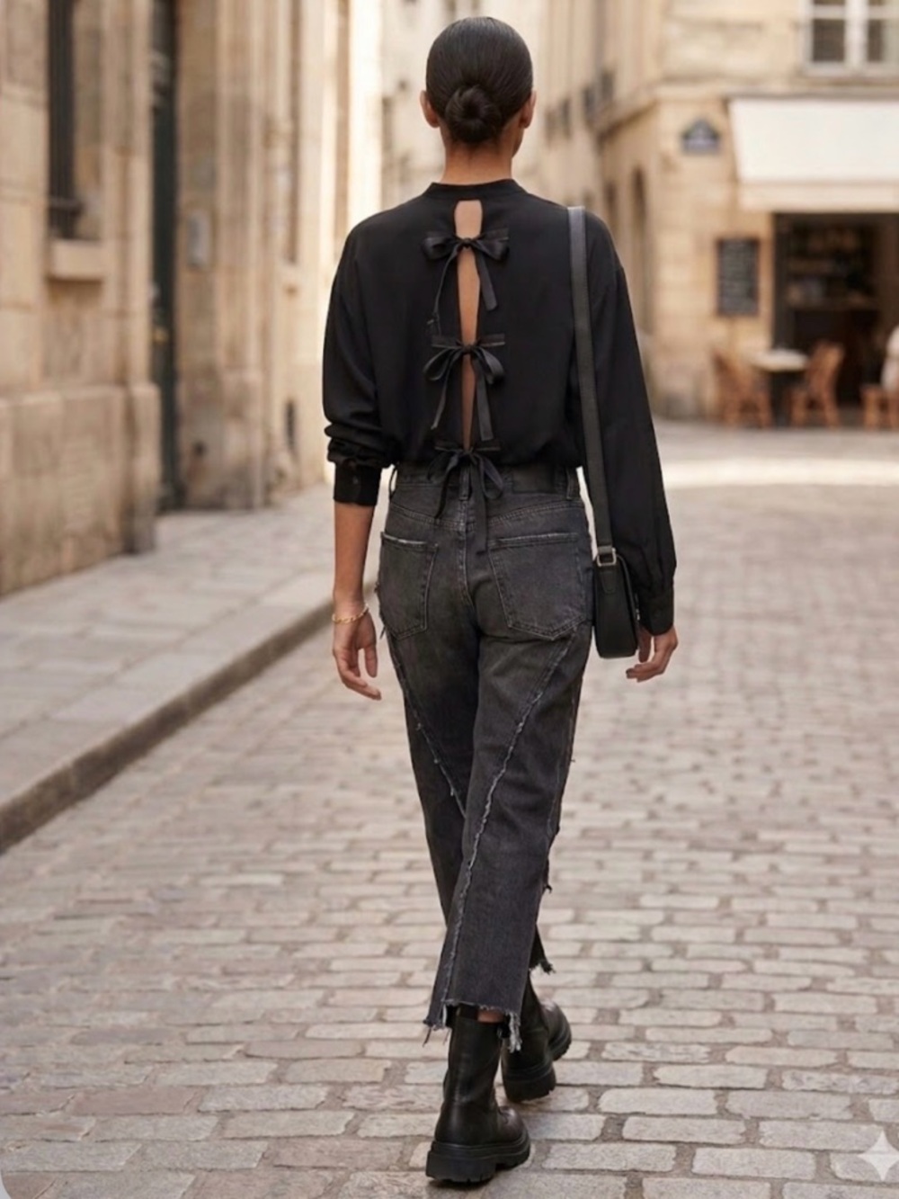 Helmut Lang Silk Bow-Back Top
